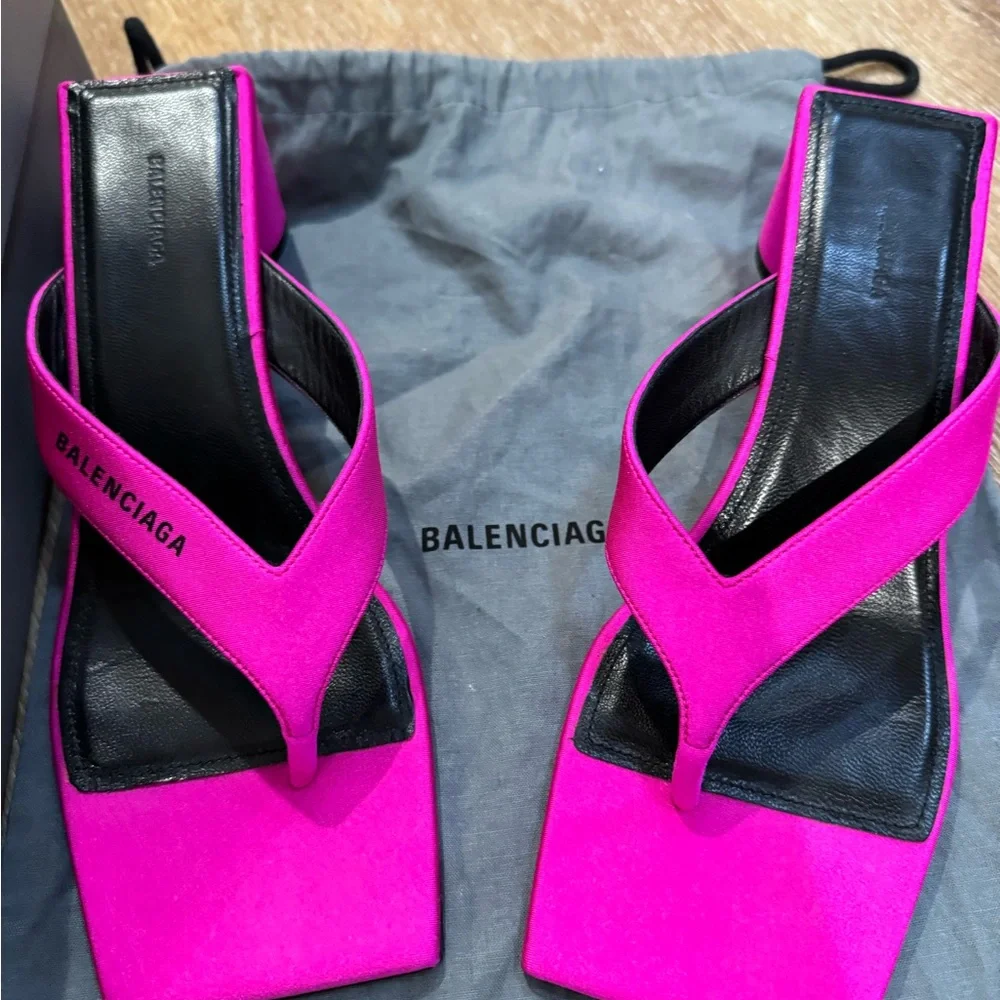 Balenciaga Fuchsia Strappy Heels - Picture 3 of 7